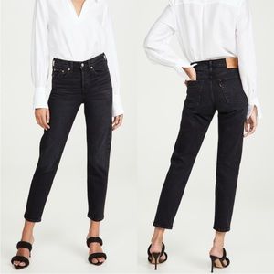 LEVI’s Premium Wedgie Straight Cropped Black Jeans
